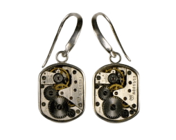 Pendientes Beta | 'Serie Tempus Fugit' | Colección Machinarium de Decimononic