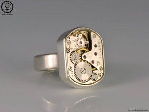 Colección Tempus Fugit: Anillo Beta | Anillo de plata esterlina steampunk de Decimononic