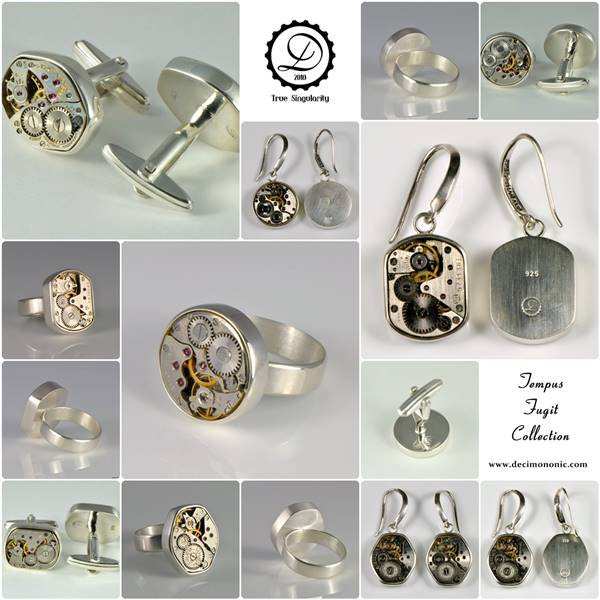 Colección Tempus Fugit | Joyas de plata de ley steampunk de Decimononic