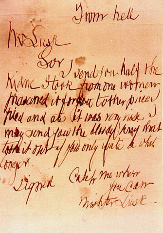 La carta "Del Infierno" con matasellos del 15 de octubre de 1888