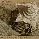 Metropolis - Turm Babel gouache sobre cartón - Erich Kettelhut