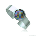 Tributo a Emilie Flöge - Brazalete de plata esterlina y titanio anodizado por Decimononic