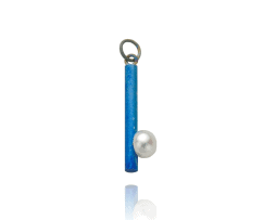 Colgante corto de titanio azul con perla - Colección Nautilus by Decimononic