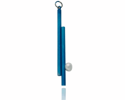 Colgante de doble barra de titanio azul con perla - Colección Nautilus de Decimononic