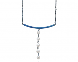 Collar de titanio azul 'Cinco lágrimas' - Colección Nautilus by Decimononic