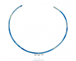 Gargantilla rígida titanio azul 3 perlas - Colección Nautilus by Decimononic