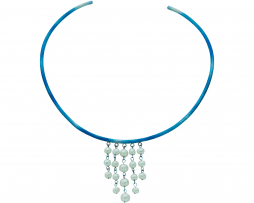 Gargantilla rígida de titanio azul 'lluvia de perlas' - Colección Nautilus by Decimononic