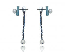 Pendientes de titanio azul 'One tear' - Colección Nautilus by Decimononic