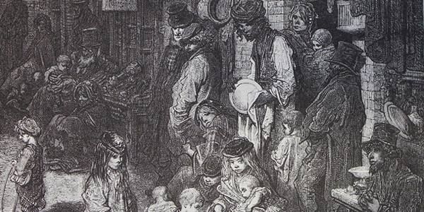 Pobreza victoriana en el centro de la ciudad en Wentworth Street, de Gustave Doré